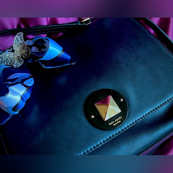 Kate Spade Black Crossbody Bag with Blue Scarf Accent - Picture 12 of 15